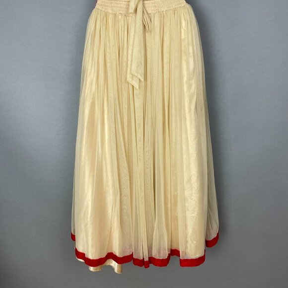 Beaded Dress Velvet Girls Maxi Red Cream Halter Tank Dance‎ Detailed FLAWS - Picture 5 of 16